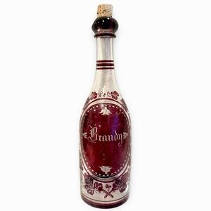 Victorian Ruby Flash Glass Brandy Decanter